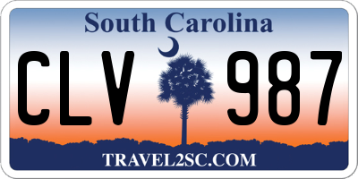 SC license plate CLV987