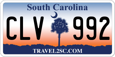SC license plate CLV992