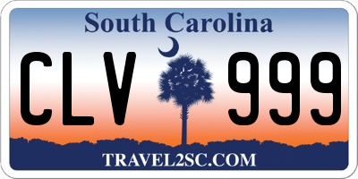 SC license plate CLV999