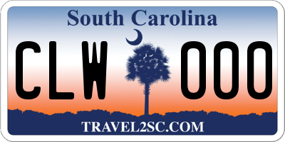 SC license plate CLW000