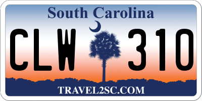 SC license plate CLW310