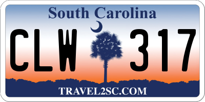 SC license plate CLW317