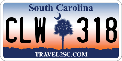 SC license plate CLW318