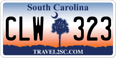 SC license plate CLW323