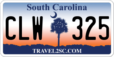 SC license plate CLW325
