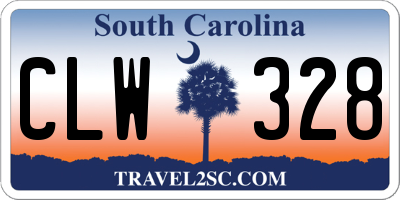 SC license plate CLW328