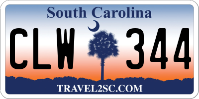 SC license plate CLW344