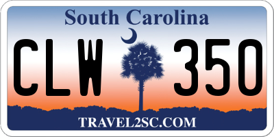 SC license plate CLW350
