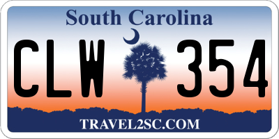 SC license plate CLW354