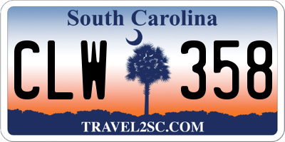 SC license plate CLW358