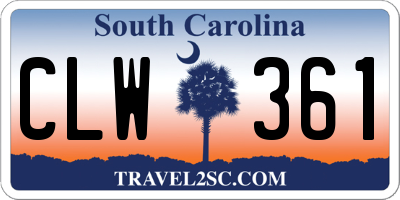 SC license plate CLW361