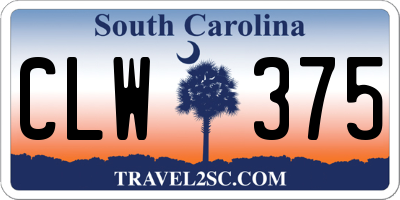 SC license plate CLW375