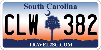 SC license plate CLW382