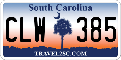 SC license plate CLW385