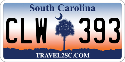 SC license plate CLW393