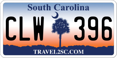 SC license plate CLW396
