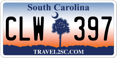 SC license plate CLW397