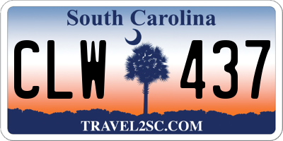 SC license plate CLW437