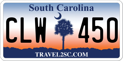 SC license plate CLW450