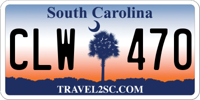 SC license plate CLW470