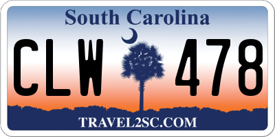 SC license plate CLW478