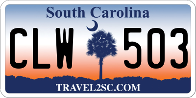 SC license plate CLW503