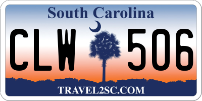SC license plate CLW506