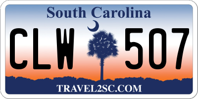 SC license plate CLW507