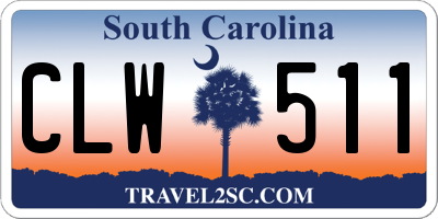 SC license plate CLW511