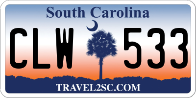 SC license plate CLW533