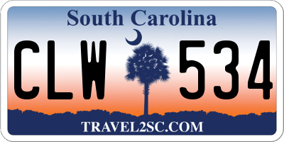 SC license plate CLW534