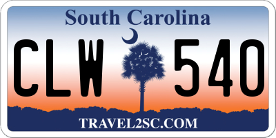 SC license plate CLW540
