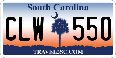 SC license plate CLW550