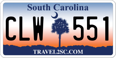 SC license plate CLW551