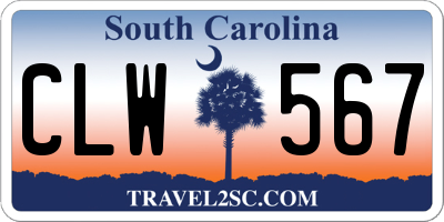 SC license plate CLW567