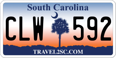 SC license plate CLW592