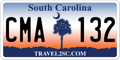 SC license plate CMA132