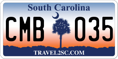 SC license plate CMB035