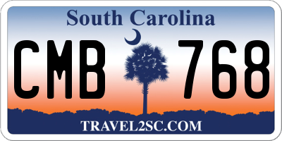 SC license plate CMB768