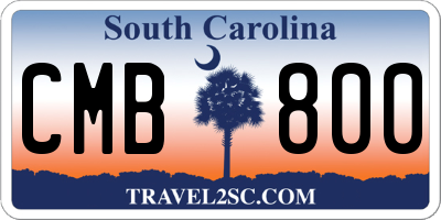 SC license plate CMB800