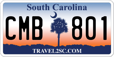 SC license plate CMB801