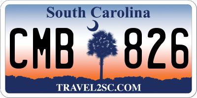 SC license plate CMB826