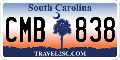 SC license plate CMB838