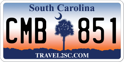 SC license plate CMB851
