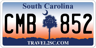 SC license plate CMB852