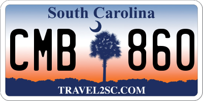 SC license plate CMB860