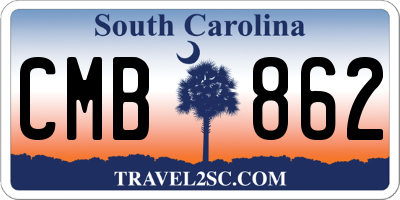 SC license plate CMB862