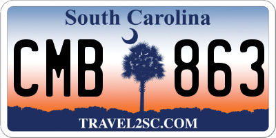 SC license plate CMB863