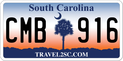 SC license plate CMB916