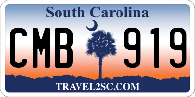 SC license plate CMB919